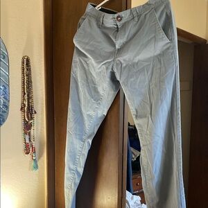 Volcom Gray Chinos Flat Front Cotton Blend